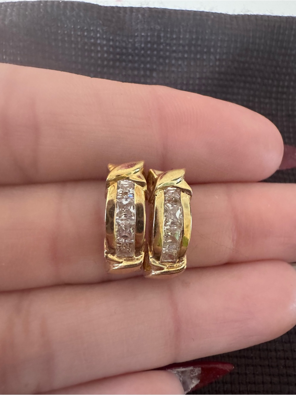 Diamonique 14k Yellow Gold Cubic Zirconia Earrings
